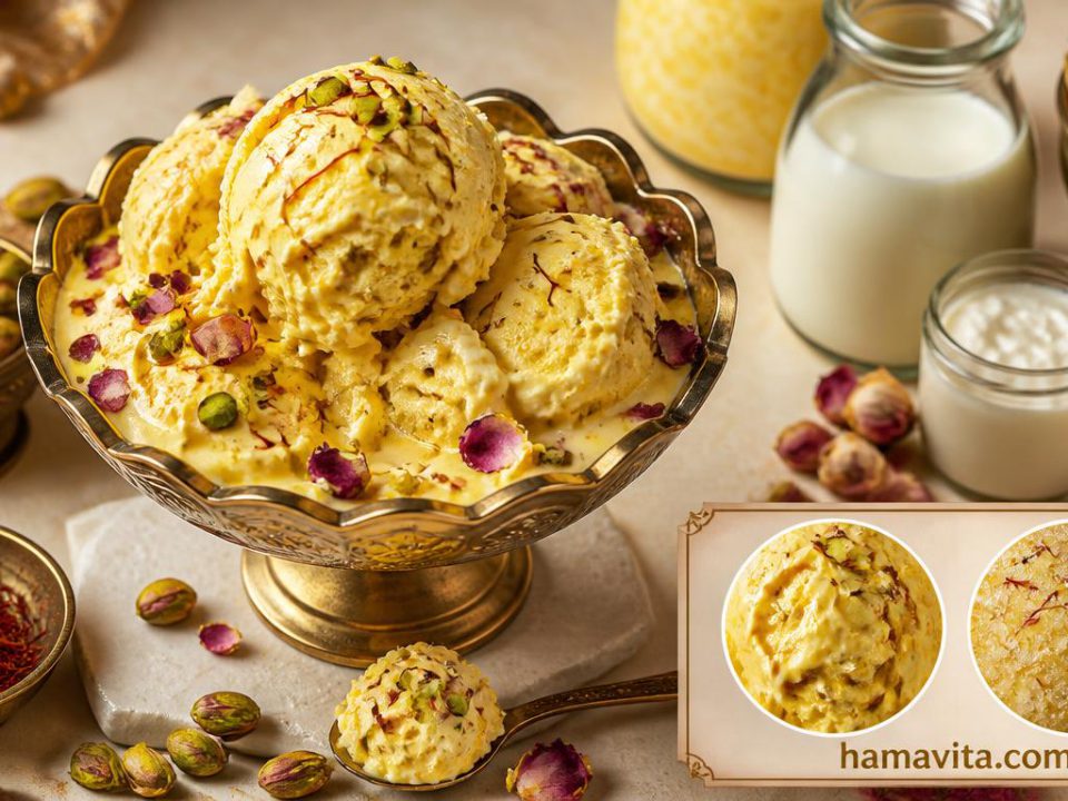 بستنی سنتی خانگی طرز تهیه